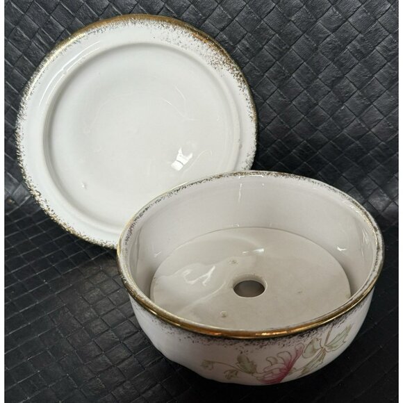 Antique Ironstone Transferware Soap Dish With Lid And Insert Mark Berlin German - Picture 8 of 10